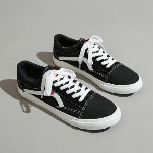 Leedoo Sepatu Sekolah Laki Laki Cowok Sepatu Pria Kekinian Casual Sepatu Kanvas Kets Sneakers Low Black MC309