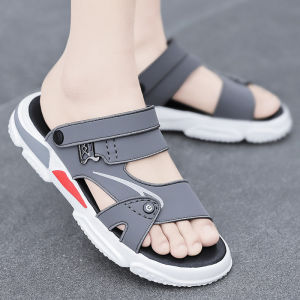 Mens Summer Casual Anti-Slip Driving Two-Purpose Sandals Breathable Slip-On Slippers Sporty Beach Thongs Flat Rubber Sole