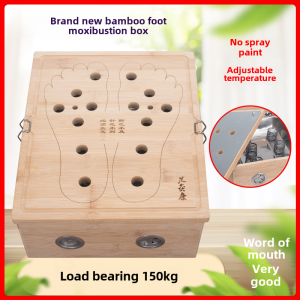 Family Style Bamboo Foot Moxibustion Box for Warm Therapy Massage and Health Care Ideal for Home Use