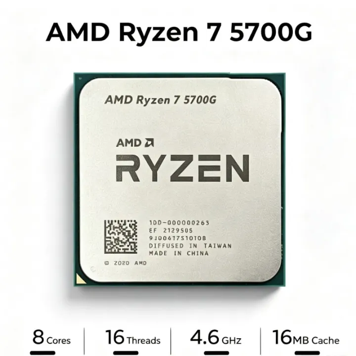 AMD | AMD Ryzen7 5700G CPU For AM4 Motherboard 8 Core 16 Thread Integrated Graphics Chip