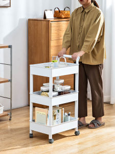 South Korea Imported Trolley Movable Shelves Kitchen Living Room Floor Storage Rack Hand Push Car with Wheels Storage