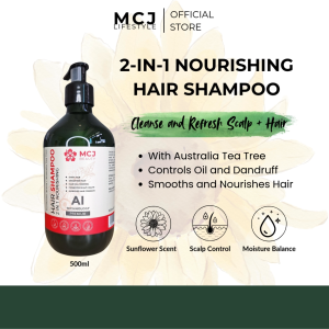 MCJ 2 in 1 Nourishing Shampoo with Tea Tree Oil and Sunflower for Dry Hair and Scalp 500ml