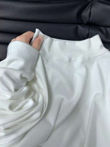 เสื้อยืดคอกลมแขนยาวผ้าเดนิมสองด้านสำหรับผู้ชาย Cleanfit American Heavyweight เสื้อชั้นในฤดูใบไม้ร่วง/ฤดูหนาว