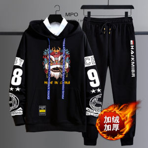 เสื้อสเวตเตอร์ผู้ชายชุดมีฮู้ดแขนยาวเสื้อตัวนอกแฟชั่นแบบลำลองบุขนกำมะหยี่หนาพิเศษแฟชั่นสไตล์จีนแมทช์ลุคง่ายสำหรับนักเรียนแบบใหม่ฤดูใบไม้ร่วงและฤดูหนาว