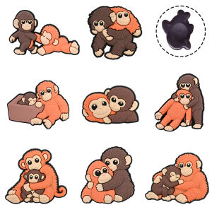 ProtectPunch Monkey Shoe Charms Colorful PVC Clog Buckle Decorations DIY Craft Supplies Party Favors Kids Gifts