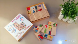 【Art Living】【1-2-3 Years Old】 28pcs Wooden Dominoes Kids Toys Zelkova Animals Puzzels 1-3岁28片木制多米诺骨牌动物接龙拼图儿童早教益智力玩具