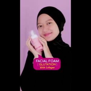 SR12 Faicial Foam Glutation with Collagen Sabun Cuci Muka Kolagen Menghaluskan Antiaging Kulit Wajah
