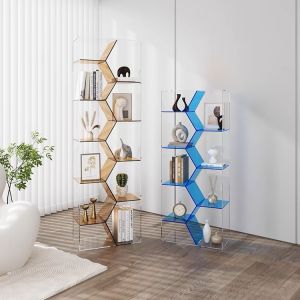 Elegant Transparent Real Wood Bookcase Storage