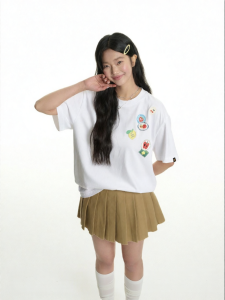 dangerouspeople | Summer Fruit Badge Foil Printed Loose T-shirt