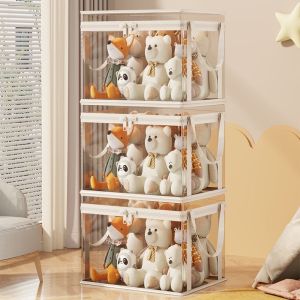 Multifunctional Toy Storage Bag Household Large Capacity Portable Transparent Doll Waterproof Book Plastic Organizer Basket Bag