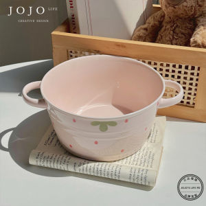 Bát Đựng Súp Bằng Gốm Sứ Hình Quả Dâu Tây JOJOS L. PD.bit.ins Phong Cách Dùng Tại Nhà Có Tay Cầm Bát Đựng Súp Dùng Tại Nhà