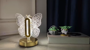 Lampu Hias Meja LED Bintang & Bulan 3 Warna – Sentuh Sekali Langsung Nyala Mode Redup Terang