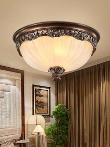 โคมไฟติดฝ้าแบบอเมริกันสไตล์ย้อนยุคสำหรับตกแต่งห้องนอนและบันไดหน้าบ้าน 3 ดวง