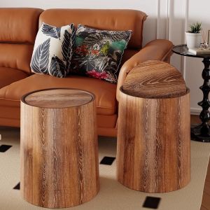 Yo-Fun Retro Imitation Wood Grain Trash Can Household New Style Large Size Living Room Kitchen Bathroom Simple Commercial Tea Room Trash Can
