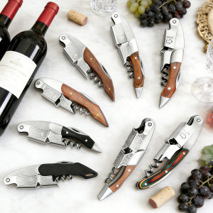 Wine Opener Double Hinged Manual Wine Key for Bartender Server Waiter Stainless Steel Wine Bottle Opener Corkscrew