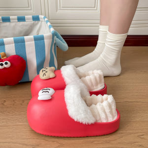 Dép Bông EVA Ấm Áp Mùa Đông 2025 Cho Nữ Dép Bông Lót Lông Cừu Chống Trượt Đế EVA Gót Cao Đế Mềm Thoải Mái Dễ Mang