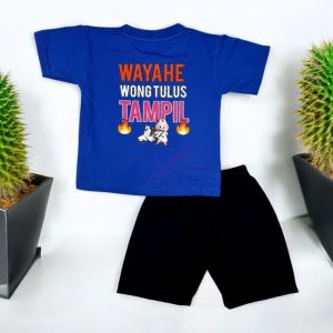 SETELAN BAJU ANAK KATA-KATA WAYAHE WONG TULUS TAMPIL UNTUK USIA 1-10 TAHUN/SETELAN BAJU ANAK VIRALL