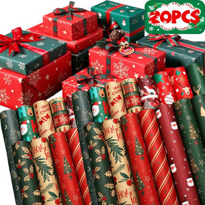 10/50pcs Christmas Gift Wrapper / Thcikened Kfrat Wrapping Paper For Gift Decration / DIY Wedding Birthday New Year Christmas Party Craft Papers