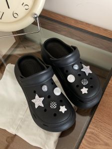 Sweet Cool Star Holey Shoes Womens Summer Outdoor Wear Arch Support Thick Bottom Fashionable Beach Sandals Open Toe Slip-On