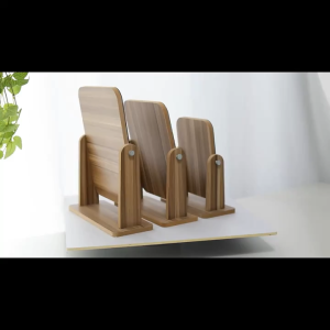 MYLOVES Rotatable Makeup Mirror Wooden Stand Foldable Rectangular Desk Face Mirror for Personal Grooming