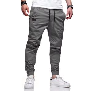 2024 New Cargo Pants Mens Loose Straight sports Clothing Solid color sweatpants Versatile Joggers Woven Casual Male Trousers