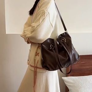 Túi tote đeo vai đeo chéo da nhăn có khóa cổ điển thời trang HĐ235