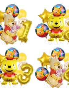 Bear Pooh Bear Birthday Party Balloon Package Aluminum Balloon Kids Birthday Party Birthday Party Deployment and Decoration