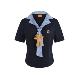 Cute 3D Bear Campus Style Summer New Polo Shirt