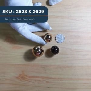 Brass Black Solid Cabinet Round Knob Handle (1piece)