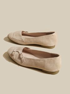 Flat Bottom Bean Shoe Womens Slip-On Fashion Single Shoes Sweet Style Daily Wear Comfortable Commuting Spring Autumn New Model