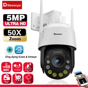 Camera An Ninh PTZ Ngoài Trời 5MP Zoom Quang Học 50X Chống Nước Wifi IP Tầm Nhìn Ban Đêm Màu CCTV Với Chức Năng Phát Hiện Chuyển Động Người Zoom 30X ICSEE