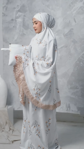 ALMUJAHID - Mukena Dewasa Katun Premium Bordir Aiyla Renda Mewah