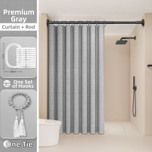WEILAISHI | Waterproof Heavy Duty Mold Proof Shower Curtain Hole-free Installation