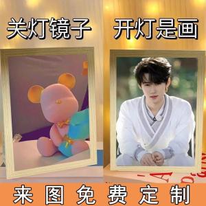 Zhang Zhenyuan Frame Ornament Light Painting Mirror Night Light Bedside Picture Gift for Best Friend Entertainment Collectible