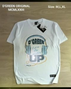 Kaos distro dgreen wanita terbaru baju lengan pendek putih cotton terlaris