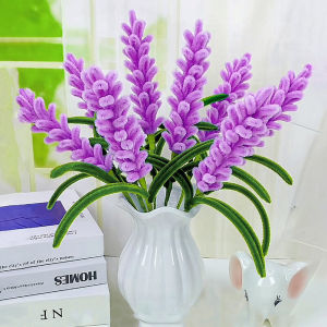 Handmade DIY Lavender Bouquet Twist Stick Material Pack Super Encrypted Simulation Purple Fluffy Creative Everlasting Flower
