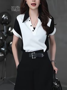 Contrast Color Design Short Sleeve POLO T-Shirt
