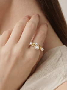 YISHU | Adjustable Opening Luxury Small Niche High-class Unique Pearl Ring