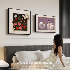 HAIMASHENGKANG | Luxury Swan Butterfly Rose Decorative Painting