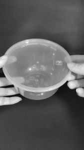 THINWALL MANGKOK BULAT 450ML WADAH MAKANAN PLASTIK PLUS TUTUP BENING DM (25 PCS)