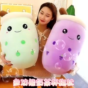 Simulation Bubble Milk Tea Cup Pillow Cute Plush Toy Bubo Tea Cup Cushion Baby Soft Doll Girl