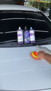 Set งานขัดละเอียด Polishing แผ่นขัดฟองน้ำสีดำ  น้ำยาขัดเงาฝาดำ