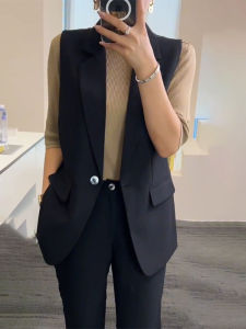 Stylish Womens Suit Vest Spring Autumn New Arrival Fashionable European Style Korean Version Outerwear One Button Pure Color