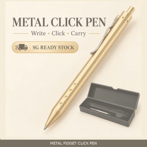 🇸🇬 SG READY STOCK Metal Fidget Click Ballpoint Pen with Spare Refill & Case for Office School & Gifts🇸 🇬 SG 现货金属按动式圆珠笔,带备用笔芯和收纳盒,适合办公室、学校和礼品用途