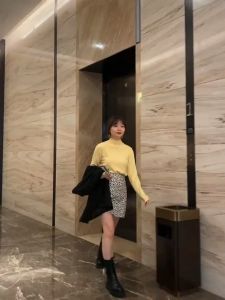 Knitted Blouse Plus Size Women Korean Style Loose High Neck Long Sleeved Shirt