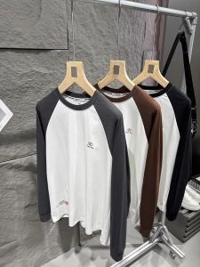 Wang Fried and Sealed the Gods! Inner King! INS Raglan Sleeve Color Matching Fog Men T-shirt with Long Sleeves Hoodie Tide 6106