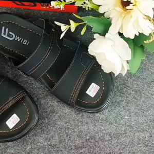 WIBI S22-01 Sandal Slide Kulit Slop Pria Dewasa Ban 2 Coklat Tua Size 39 - 43