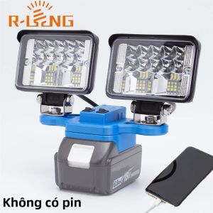 Đèn LED Cầm Tay Di Động USB Type-C Đèn Khẩn Cấp Cầm Tay Không Dây Cho Pin Lithium Makita 18V Câu Cá Ngoài Trời