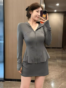 Slim Fit Ice Sensation Lightweight UV Protection Yoga Jacket Womens Summer New Style plus Size Anti-Uv Top Fashionable Sunscreen Clothing