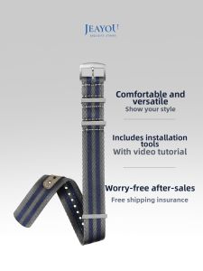 JEAYOU | Nato Band Nylon Canvas Rubber Watch Strap